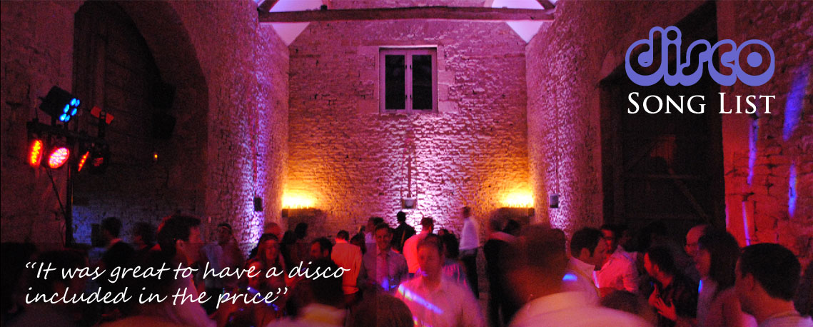 Bristol Wedding Disco List